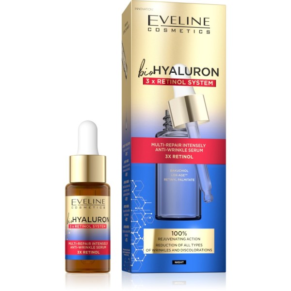 Eveline Cosmetics - Serum - Bio Hyaluron - 3x Retinol System - Multi-Repair Serum - Night