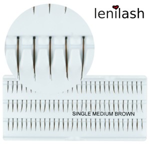 lenilash - Einzelwimpern Single medium brown ca. 12mm in braun