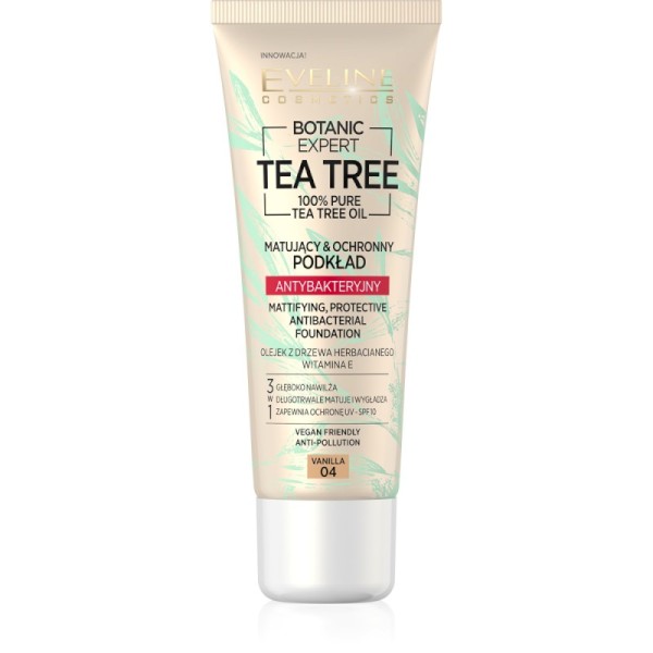 Eveline Cosmetics - Botanic Expert Tea Tree Antibacterial Foundation SPF10 - 04 Vanilla