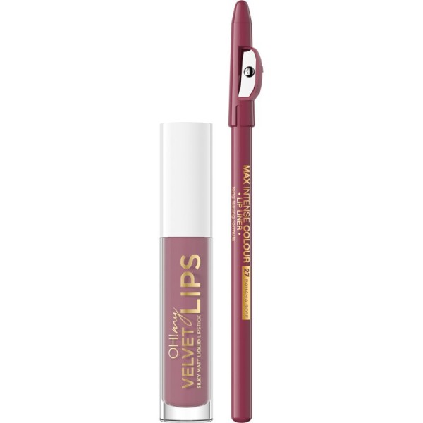 Eveline Cosmetics - Set di rossetti - Oh My Velvet Lips Matt Lip Kit - 13 Brownie Biscotti