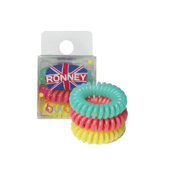 Ronney Professional - Elastici Per Capelli - Funny Ring Bubble - Minze, Lachs, Gelb - 3 Stk