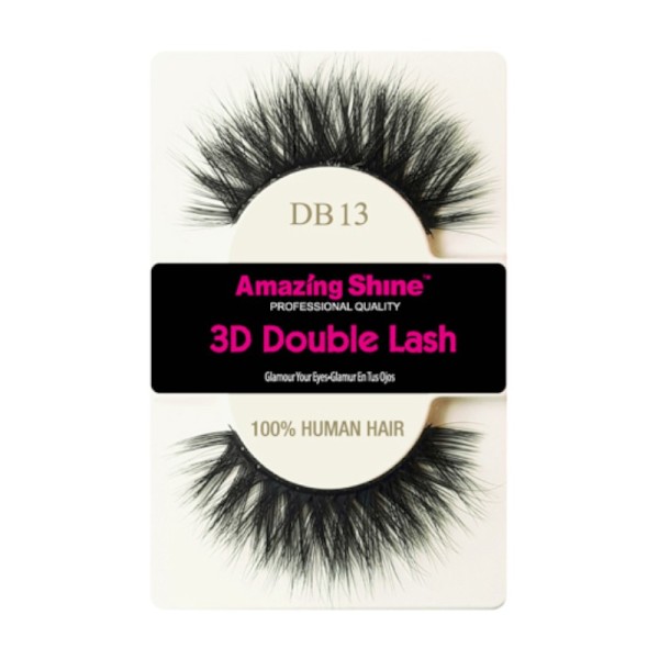 Amazing Shine - False Eyelashes - 3D Double Lash - DB13 - Human Hair