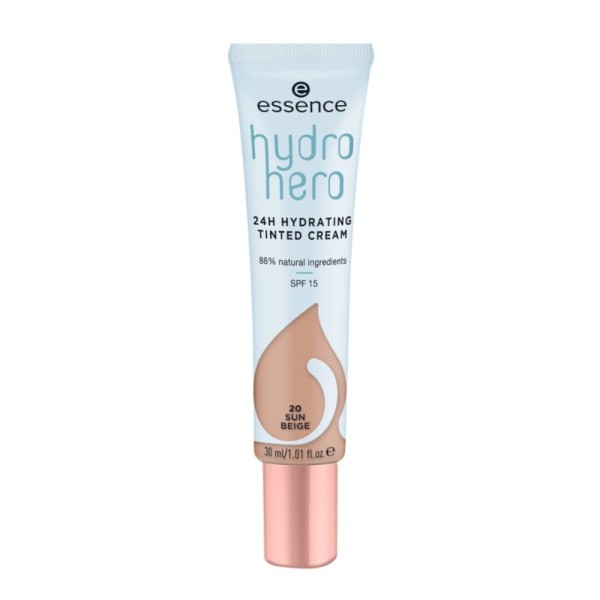 essence - Crema colorata da giorno - hydro hero 24h HYDRATING TINTED CREAM 20 Sun Beige