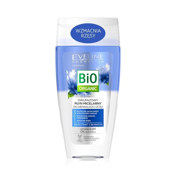 Eveline Cosmetics - Makeupentferner - Bio Organic - BI-PHASE Eye Makeup Remover - 3IN1 150ML