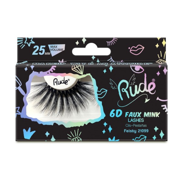 RUDE Cosmetics - Falsche Wimpern - Essential Faux Mink 6D Lashes - Feisty