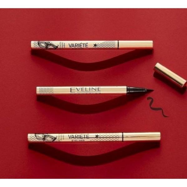 Eveline Cosmetics - Eyeliner liquido - Variete Eyeliner Waterproof Ultra Black