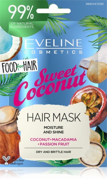 Eveline Cosmetics - Haarmaske - Food For Hair Sweet Coconut Haarmaske 20ml