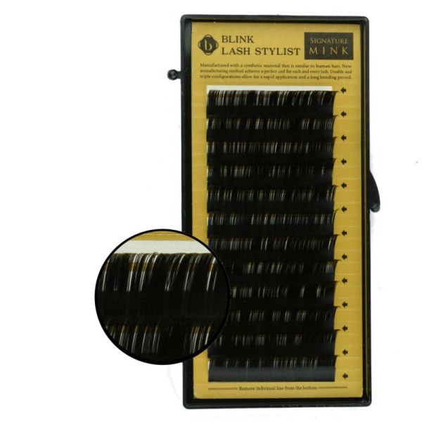 Blink - Black Single Lashes - Mink-Lashes - B-Curl - Diameter 0,25mm