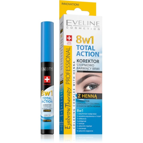 Eveline Cosmetics - Eyebrow Gel - Eyebrow Therapy Professional Corrector with Henna