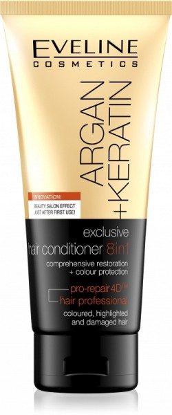 Eveline Cosmetics - Argan + Keratin Exclusive Hair Conditioner 8In1