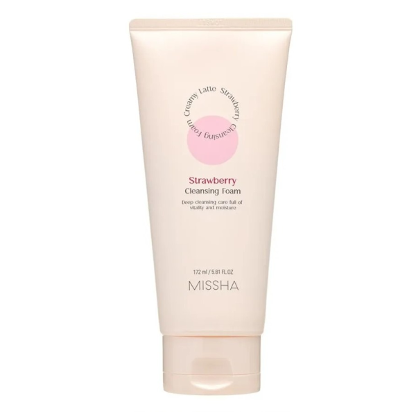 Missha - Facial cleansing - Creamy Latte Cleansing Foam Strawberry