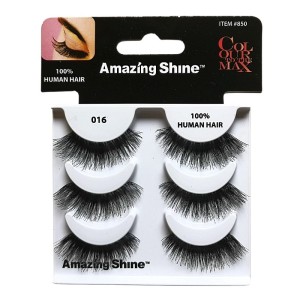 Amazing Shine - False Eyelashes - Colour to the Max - Nr. 016 - Human Hair - 3Pack