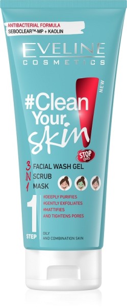Eveline Cosmetics - Clean Your Skin 3In1 Facial Wash Gel+Scrub+Mask 200Ml