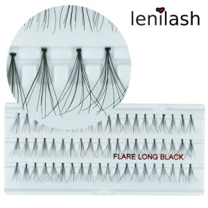 lenilash - Einzelwimpern flare long black ca. 15mm in schwarz