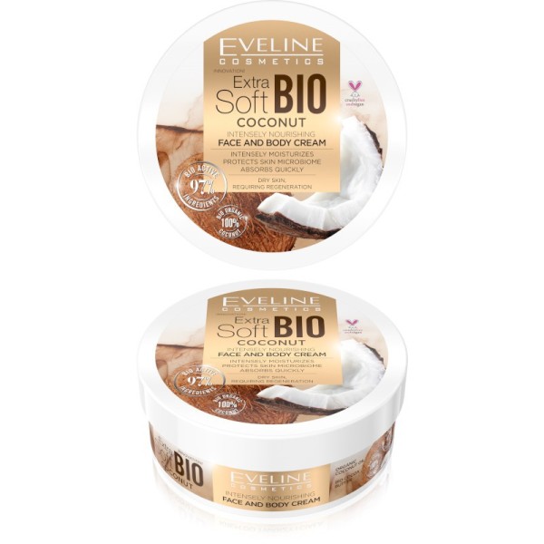 Eveline Cosmetics - Soft Bio Coconut Intensely Nourishing Face & Body Cream