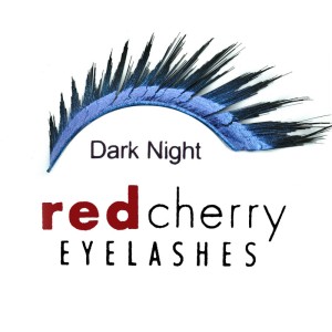 Red Cherry - False Eyelashes - Glitter - Dark Night Blue