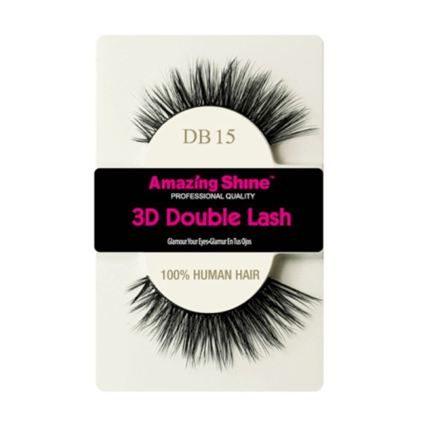 Amazing Shine - False Eyelashes - 3D Double Lash - DB15 - Human Hair
