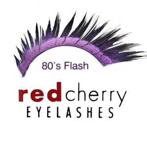 Red Cherry - False Eyelashes - Glitter - 80's Flash Black/Purple
