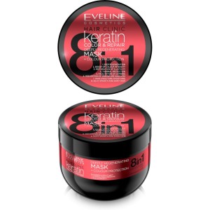 Eveline Cosmetics - Haarmaske - Keratin Color & Repair Mask + Color Protection - 500ml