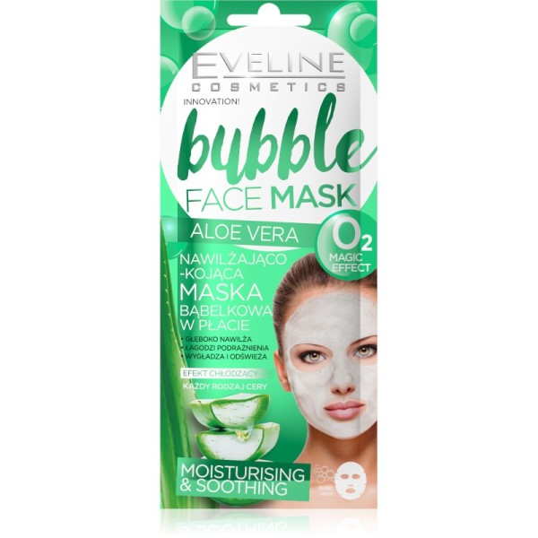 Eveline Cosmetics - Bubble Face Sheet Mask Moisturising & Soothing Aloe Vera
